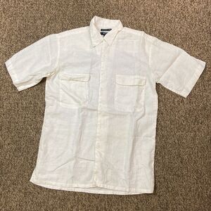 BRUNO WASHABLE LINEN White Linen Men's Shirt Size S